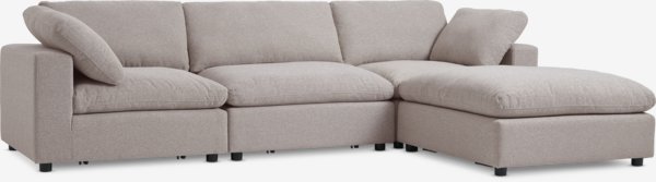 Modulsofa LUNDBY sjeselong sand stoff