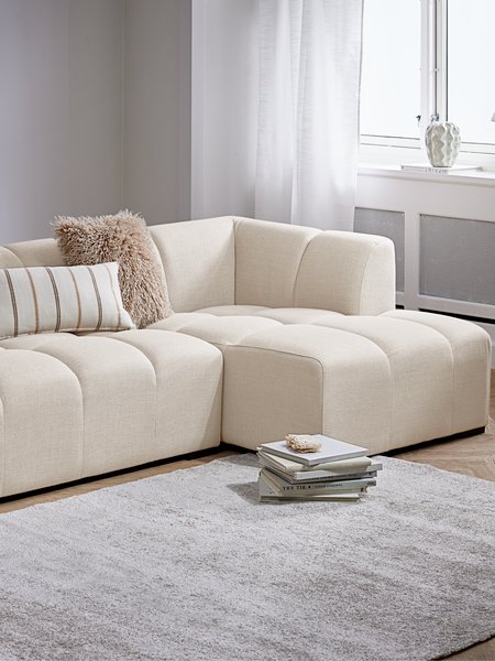 Sofa ALLESE Chaiselongue rechts Stoff beige