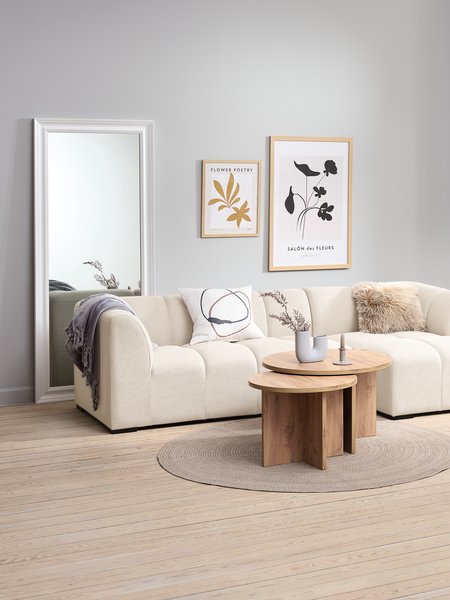 Sofa m/sjeselong ALLESE høyre beige stoff