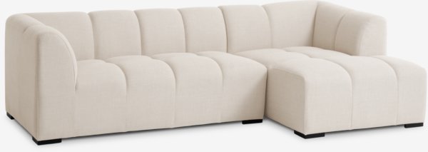 Sofa m/sjeselong ALLESE høyre beige stoff