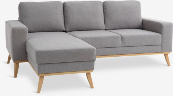 Sofa ARENDAL Chaiselongue hellgrau