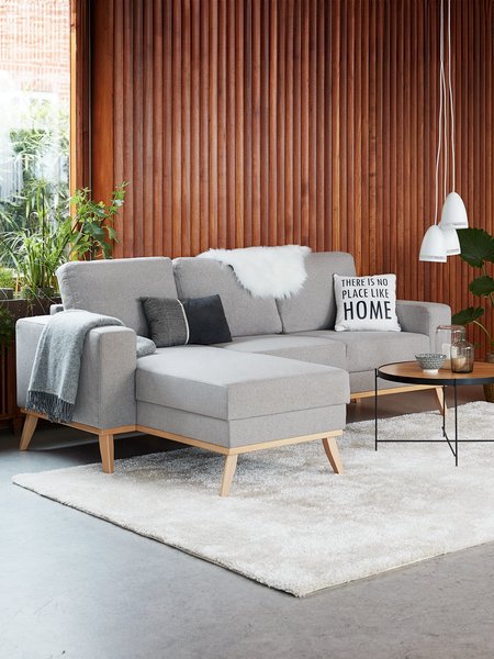 Sofa ARENDAL Chaiselongue hellgrau