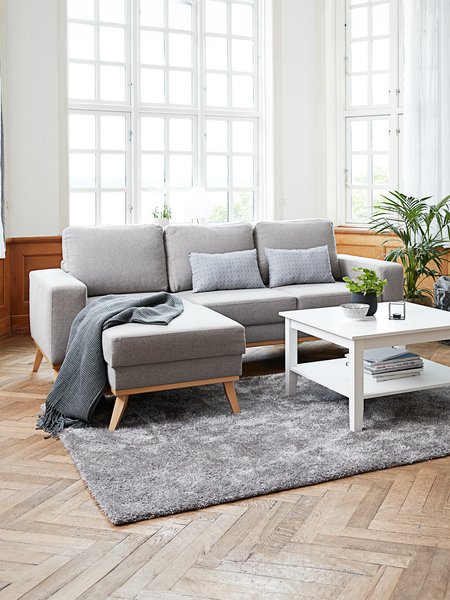 Sofa ARENDAL Chaiselongue hellgrau