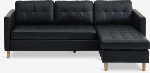 Sofa FALSLEV chaise longue black faux leather