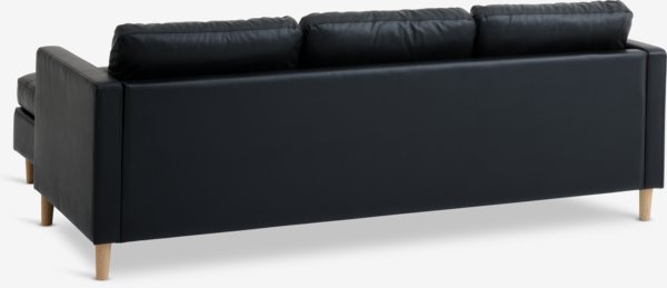 Sofa FALSLEV chaise longue black faux leather