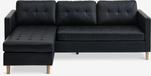 Sofa FALSLEV chaise longue black faux leather