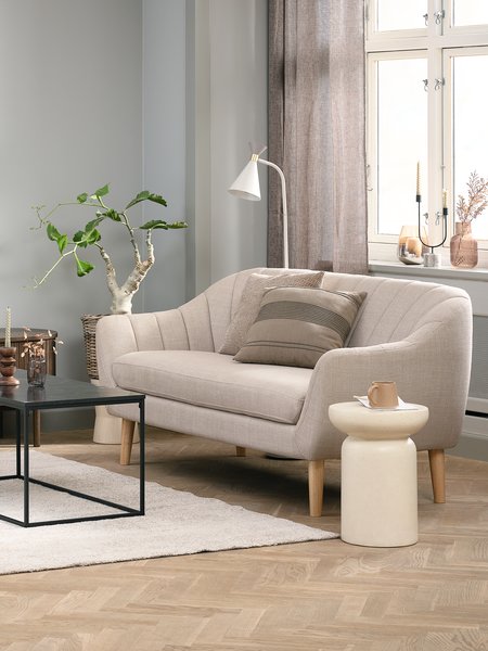 Sofa EGEDAL 2.5-Sitzer Stoff beige/eichefarben