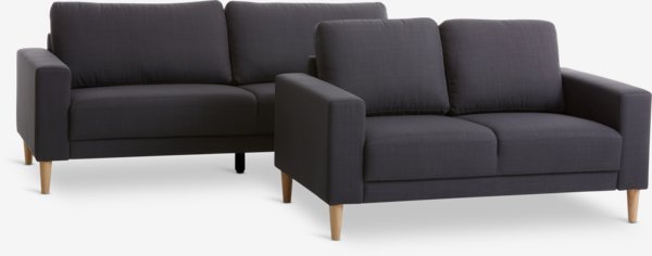 Sofa EGENSE 2-pers. mørkegråt stof