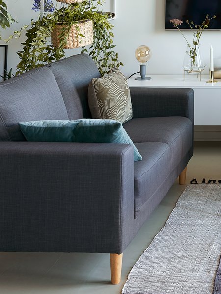 Canapé EGENSE 2 places tissu gris foncé