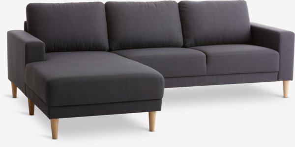 Sofa EGENSE chaise longue dark grey fabric