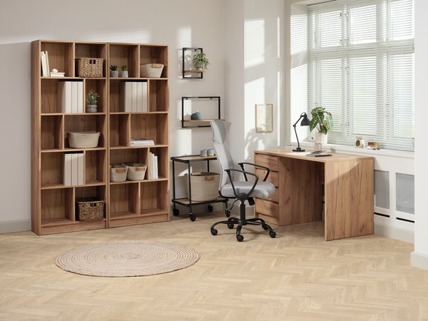 Desk LIMFJORDEN 60x120 4 drawers natural oak colour | JYSK