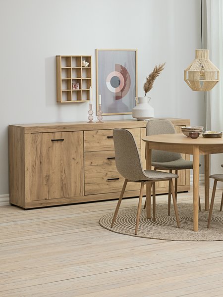 Sideboard LINTRUP 2 Türen 3 Schubladen eiche