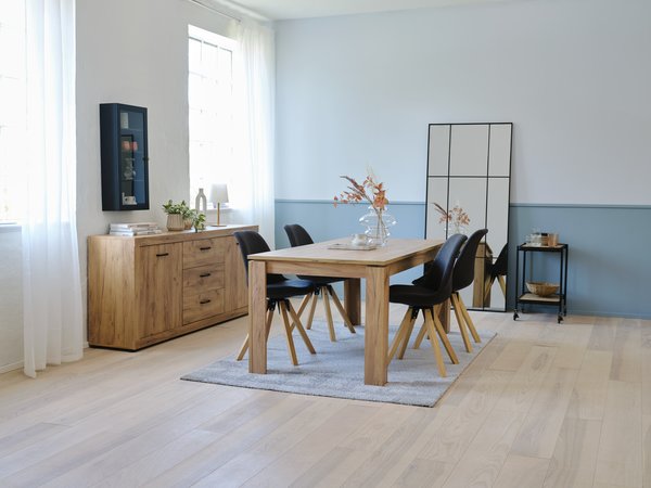 Sideboard LINTRUP 2 doors 3 drawers oak colour