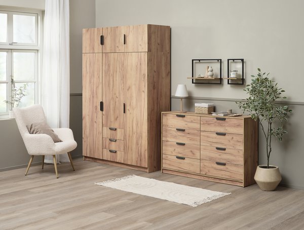 Wardrobe JENSLEV 144x176 oak