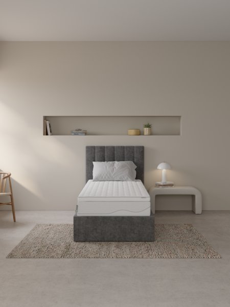 Surmatelas 90x200cm KVISTEN gris DREAMZONE