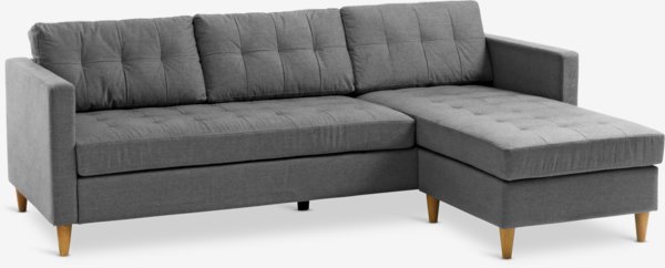 Sofa FALSLEV Chaiselongue Stoff grau