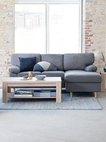 Sofa GEDVED Chaiselongue grau