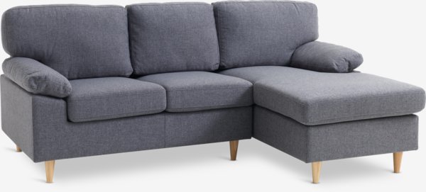 Sofa GEDVED Chaiselongue grau