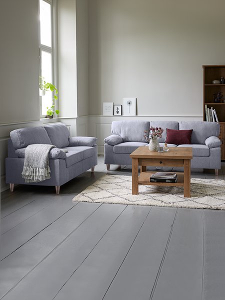 Ensemble canapés GEDVED 2 pièces tissu gris clair