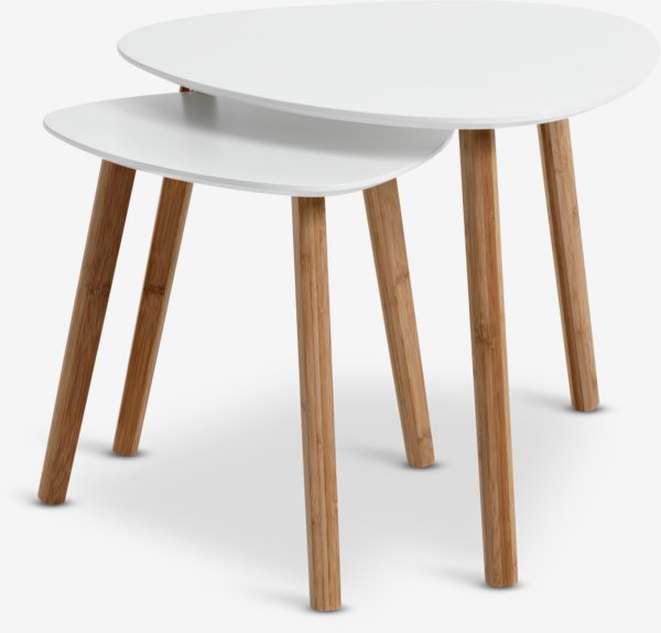 Tavolino TAPS 40x40 cm bianco/bambù