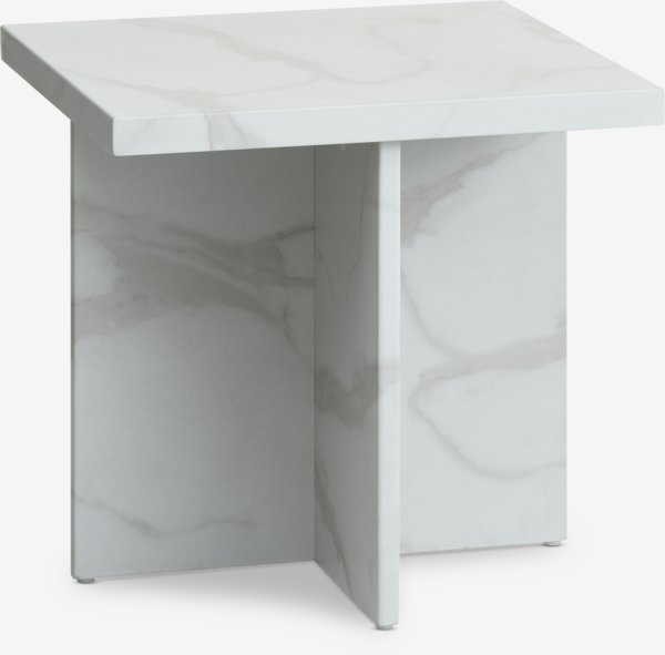 Beistelltisch GANDRUP 45x45 marmor weiß