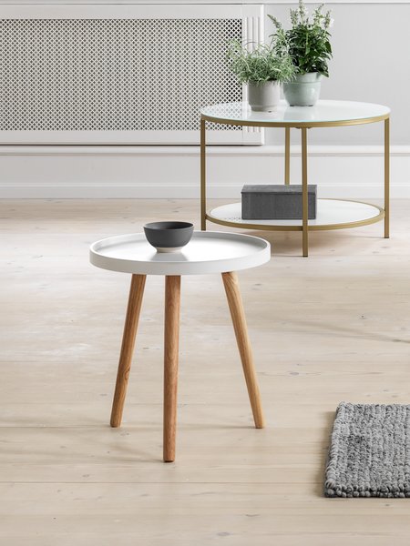 End table BAKKEBJERG D40 white/natural