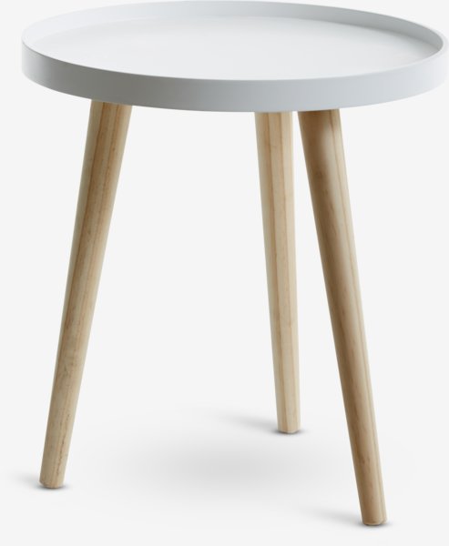 End table BAKKEBJERG D40 white/natural