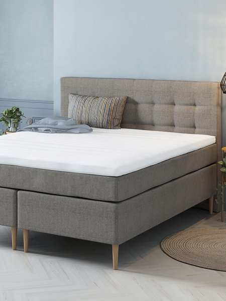 Boxspringbett 160x200cm ROGGA GC110 grau-21 DZ