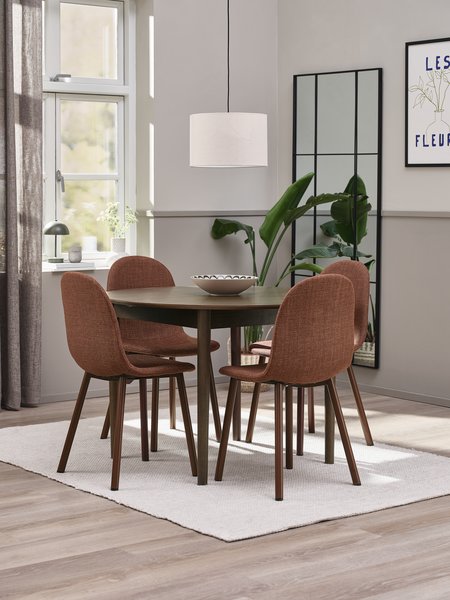 MARSTRAND D110 table dark oak + 4 EJSTRUP terracotta