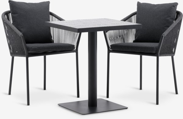 STENUNGSUND L60 tafel + 2 BRAVA stoelen grijs