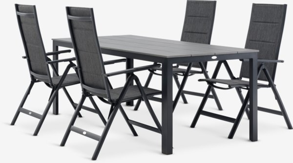 MARIELYST L205 table + 4 MYSEN chair grey