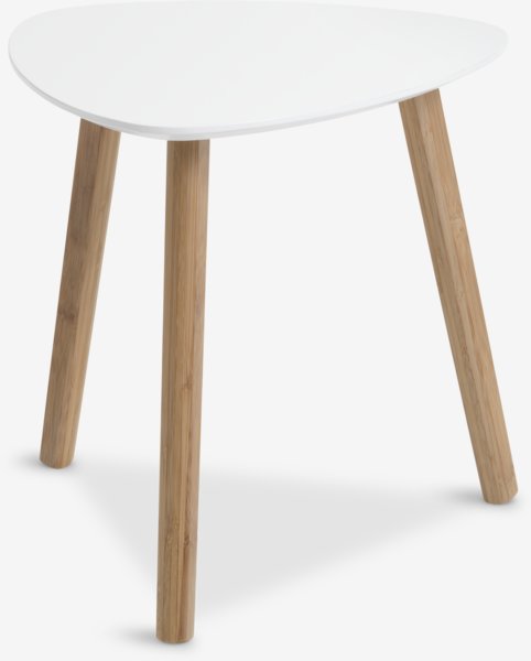 End table TAPS 40x40 white/bamboo