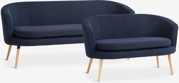 Soffa GISTRUP 2-sits mörkblått tyg