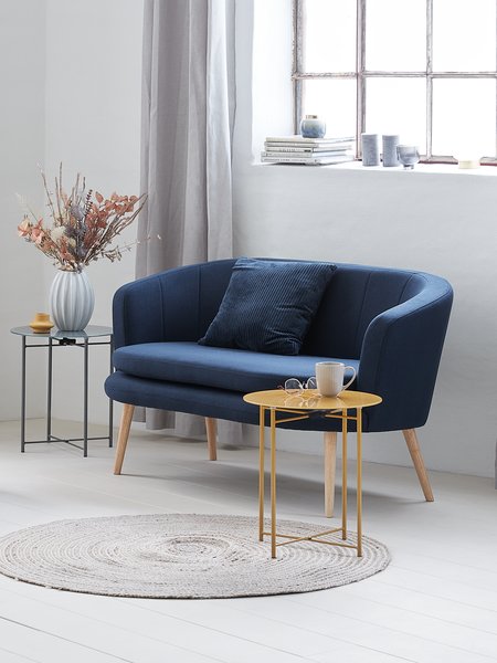 Soffa GISTRUP 2-sits mörkblått tyg