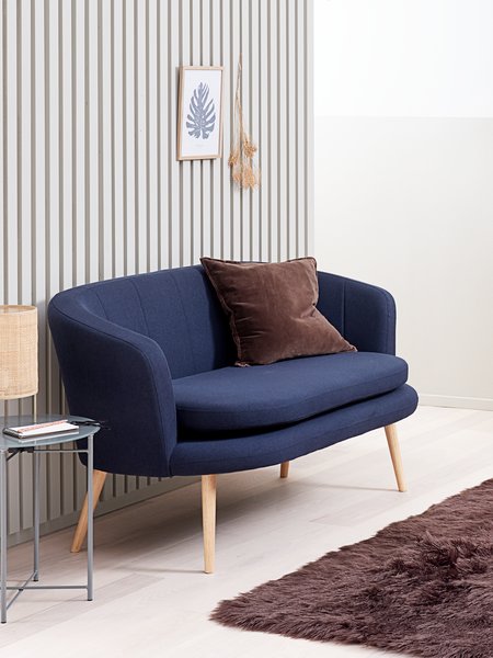 Sofa GISTRUP 2 seater dark blue fabric