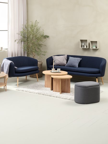 Soffa GISTRUP 2-sits mörkblått tyg