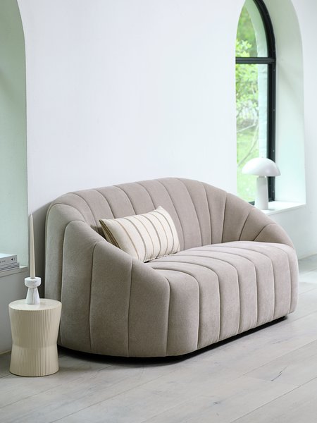 Sofa HUNDIGE 2 seater beige fabric