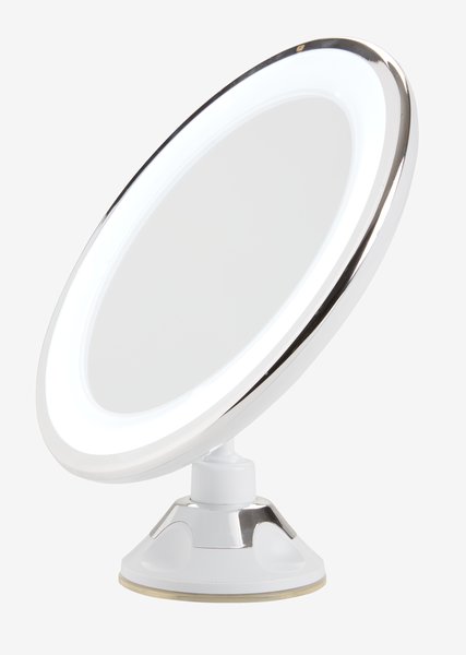 Spiegel VEDDIGE m/LED Ø20xH22cm weiss