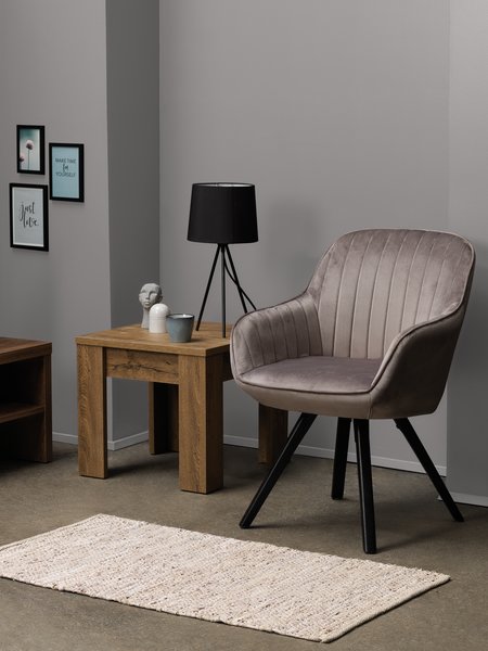 Fauteuil ONSEVIG velours gris/noir