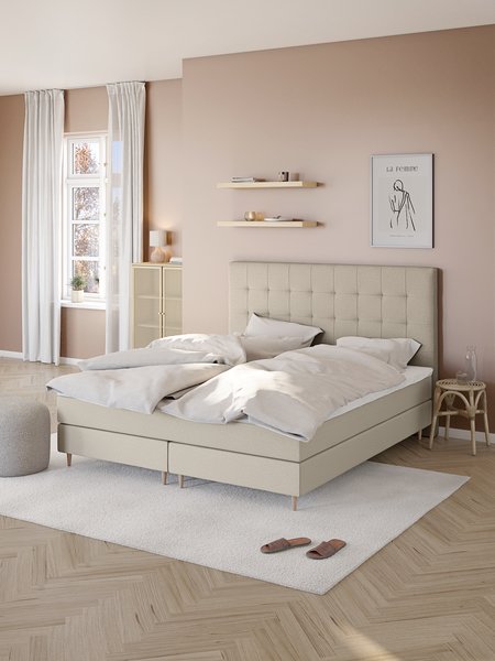 Kontinentalsäng 160x200cm NEVLA GC5 sand-91 DREAMZONE