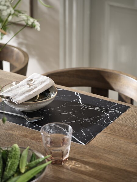 Place mat HVITROT 33x42 marble black