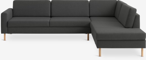 Hoeksalon SVALBARD open einde rechts donkergrijs