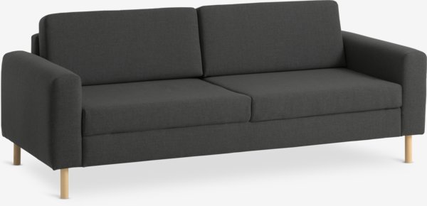 Sofa SVALBARD 3-pers. mørkegråt stof