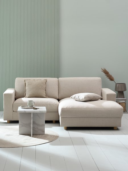 Sofa TORNEMARK Chaiselongue Stoff beige