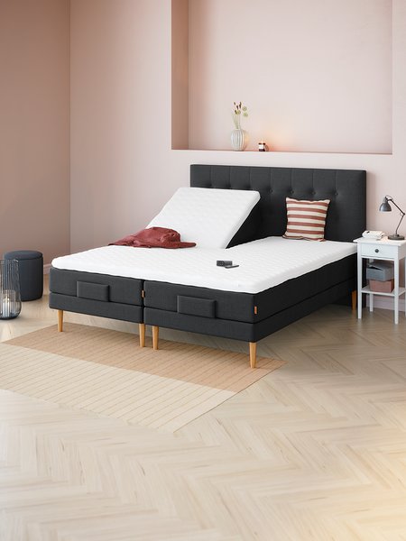 Lit réglable 180x200cm JOSELVA GE40 gris-40 MEMORY