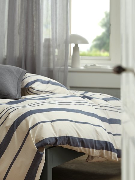 Duvet cover set SILJE Yarn dyed King navy