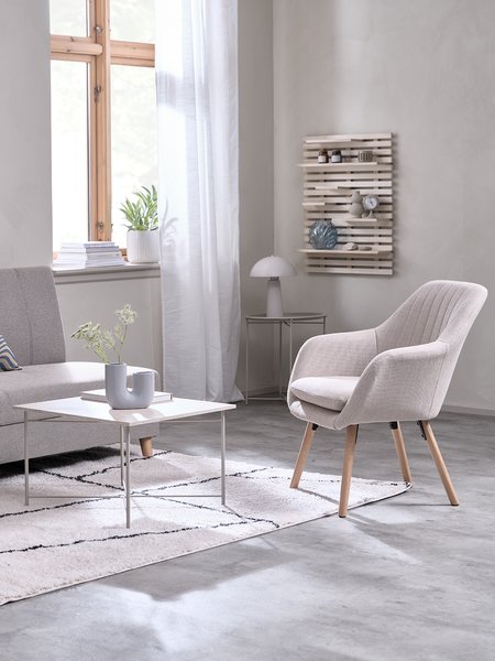 Poltrona UDSBJERG tessuto beige/rovere