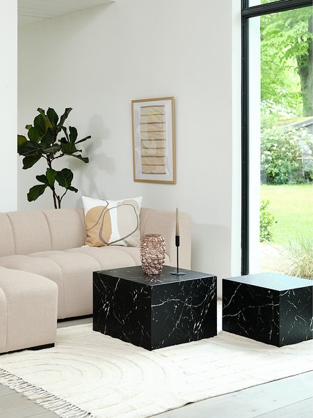 Coffee table TINGSTED 45x45/55x55 marble colour pack of 2