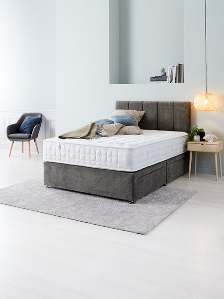 Headboard H50 STITCHED Double Grey-50