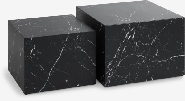 Coffee table TINGSTED 45x45/55x55 marble colour pack of 2